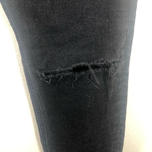 We The Free Stella Raw Hem Skinny Jeans Ripped Knee Button Fly Black 27 - Picture 5 of 11